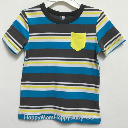 Tee Yellow Pocket Strips Multi Color